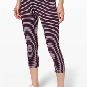 lululemon winder under high rise Women's Striped Leggings in Purple and White
